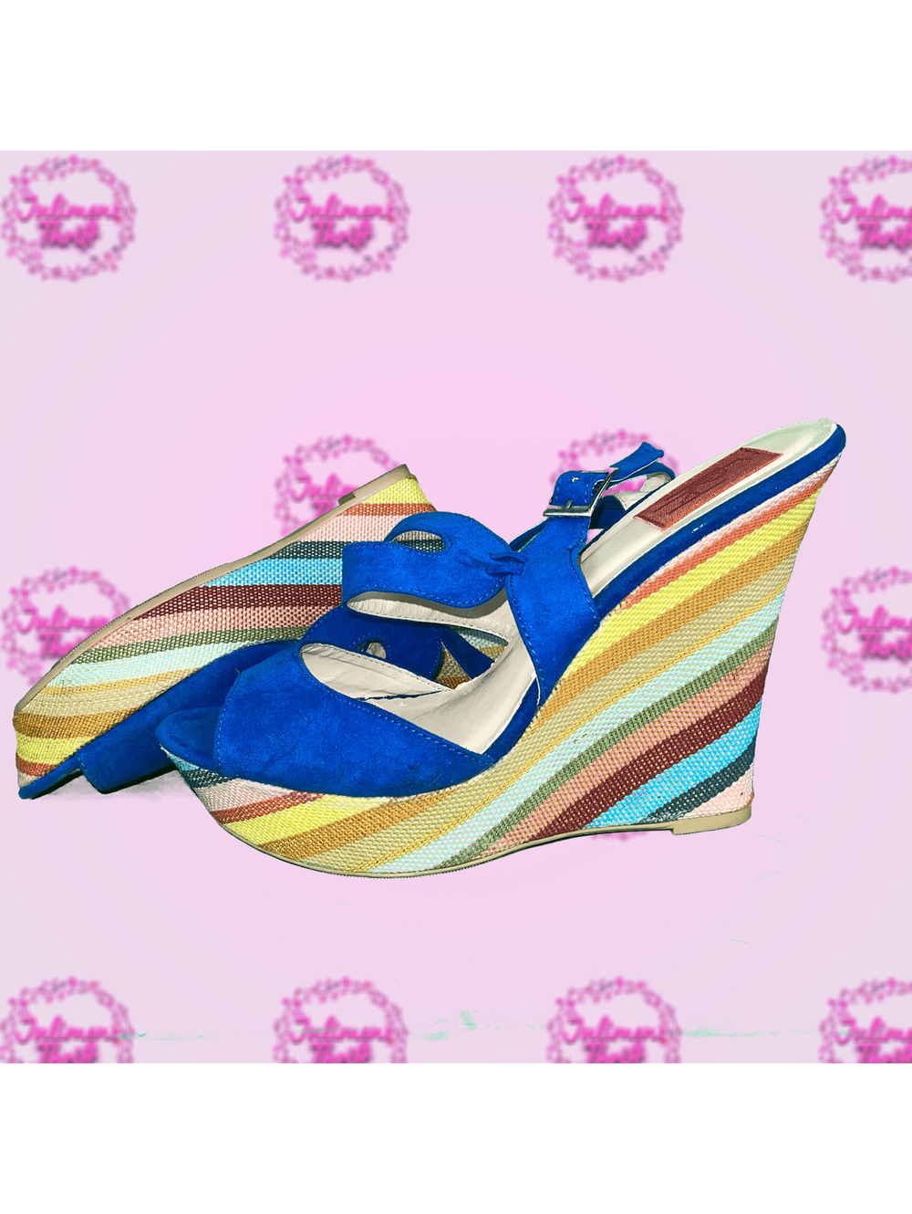 Blue Wedge w/ Rainbow Colors